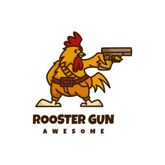 Illustration vector graphic of Rooster Gun, good for logo design