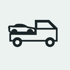 Tow car vector icon illustration sign