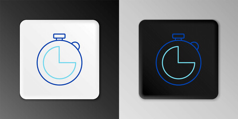 Line Kitchen timer icon isolated on grey background. Cooking utensil. Colorful outline concept. Vector