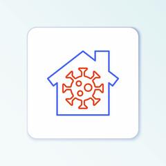 Line Stay home icon isolated on white background. Corona virus 2019-nCoV. Colorful outline concept. Vector