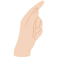 Hand pointing vector illustration in flat color design