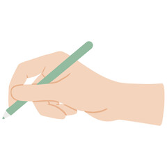 Writing hand vector illustration in flat color design