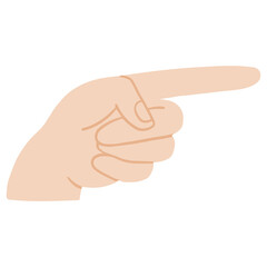 Hand pointing vector illustration in flat color design