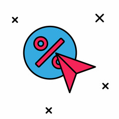 Filled outline Discount percent tag icon isolated on white background. Shopping tag sign. Special offer sign. Discount coupons symbol. Vector