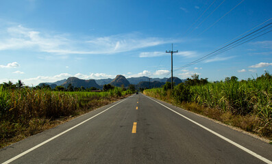 Fototapeta premium asphalt highway and hills