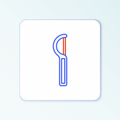 Line Dental floss icon isolated on white background. Colorful outline concept. Vector