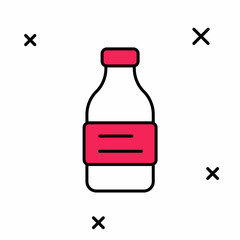 Filled outline Bottle of water icon isolated on white background. Soda aqua drink sign. Vector