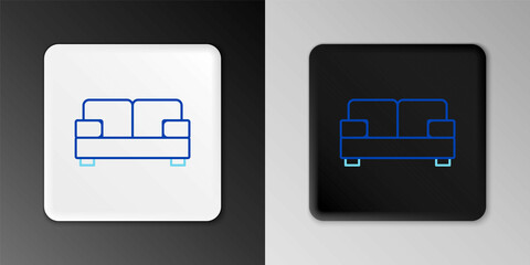 Line Sofa icon isolated on grey background. Colorful outline concept. Vector