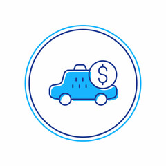 Filled outline Taximeter device icon isolated on white background. Measurement appliance for passenger fare in taxi car. Vector