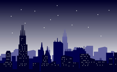Naklejka premium Landscape design city at night cityscape skyline building sky