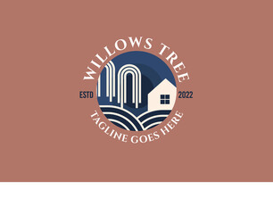 Simple Minimalist Willow Tree Logo Template for Your Business © studioaneukmuda