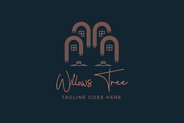 Simple Minimalist Willow Tree Logo Template for Your Business © studioaneukmuda