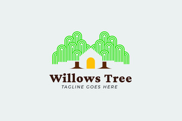 Simple Minimalist Willow Tree Logo Template for Your Business