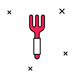 Filled outline Fork icon isolated on white background. Cutlery symbol. Vector