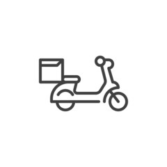 Obraz premium Delivery scooter line icon