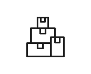 Single line icon of box on isolated white background. High quality editable stroke for mobile apps, web design, websites, online shops etc.
