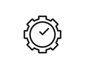 Clock line icon on white background