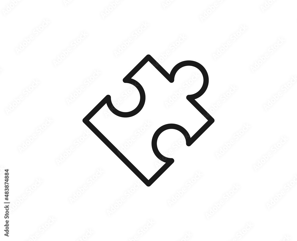 Poster line puzzle icon isolated on white background. outline symbol for website design, mobile application