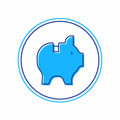 Filled outline Piggy bank icon isolated on white background. Icon saving or accumulation of money, investment. Vector