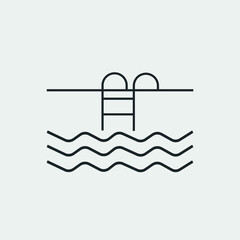 Swimming pool vector icon illustration sign