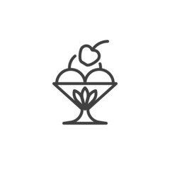 Ice cream cup line icon