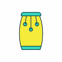 Filled outline Conga drums icon isolated on white background. Musical instrument. Vector