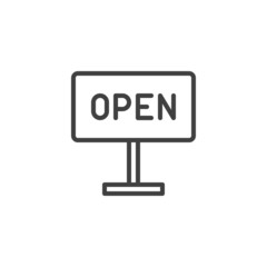 Open signage line icon