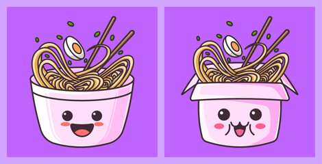 cute ramen cartoon japanese food