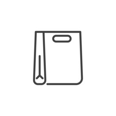 Paper bag line icon