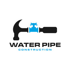 water pipe repair illustration logo design