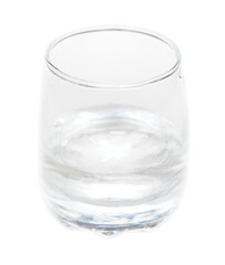 Shot glass with vodka isolated on white background.