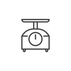 Kitchen scales line icon