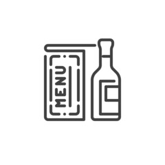 Alcohol beverage menu line icon