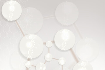 white scientific concept background with copy space, illustration vector.	