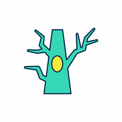 Filled outline Bare tree icon isolated on white background. Vector