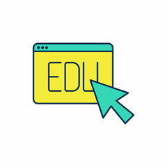 Filled outline Online education and graduation icon isolated on white background. Online teacher on monitor. Webinar and video seminar learning. Vector