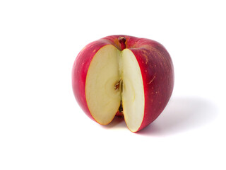 Red apple isolated on white background.