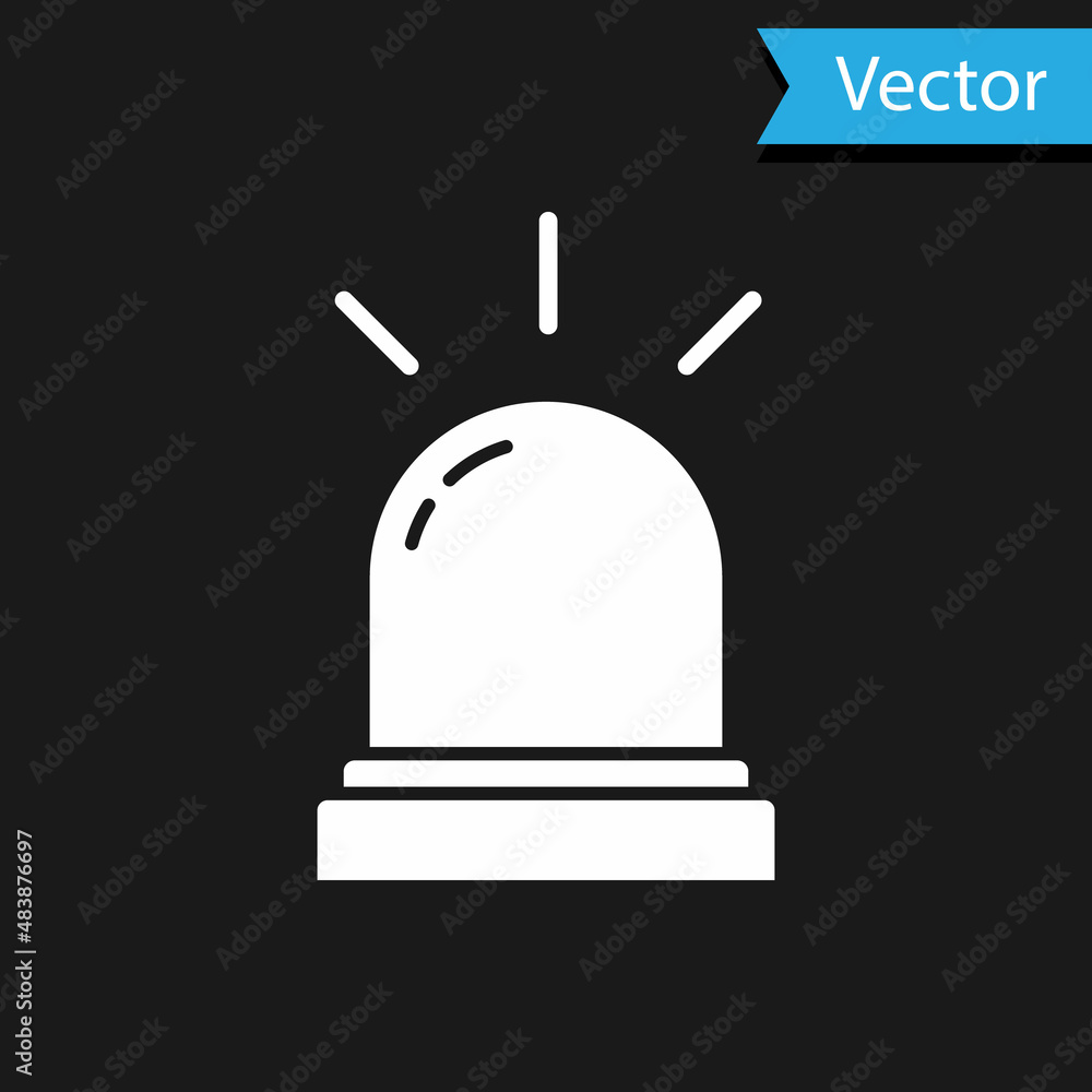Poster white motion sensor icon isolated on black background. vector