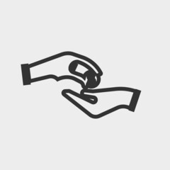 Donate vector icon illustration sign