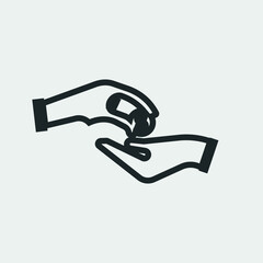 Donate vector icon illustration sign