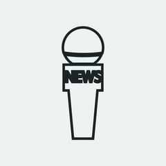 News reporter mic vector vector icon illustration sign