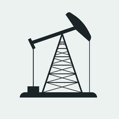 Oil rig vector icon illustration sign