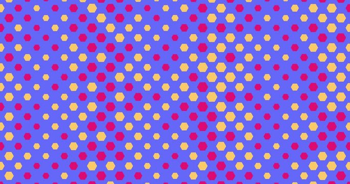Abstract geometric pattern background. Bright colors animated with colored circles red and yellow