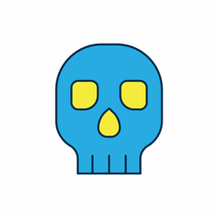 Filled outline Skull icon isolated on white background. Happy Halloween party. Vector