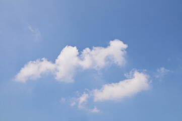 Bright Blue sky with white cloud. Beautiful sky background and wallpaper. Clear day and good weather in the morning.  
