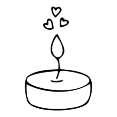 Doodle candle for Valentine's Day, Mother's Day, wedding, love and romantic Hand Heart events.