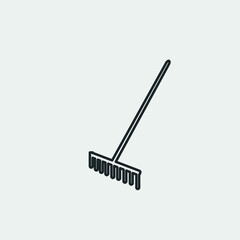 Rake vector icon illustration sign