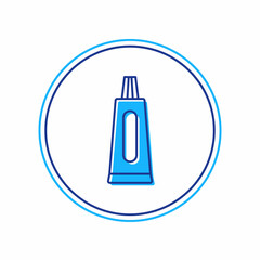 Filled outline Tube of toothpaste icon isolated on white background. Vector