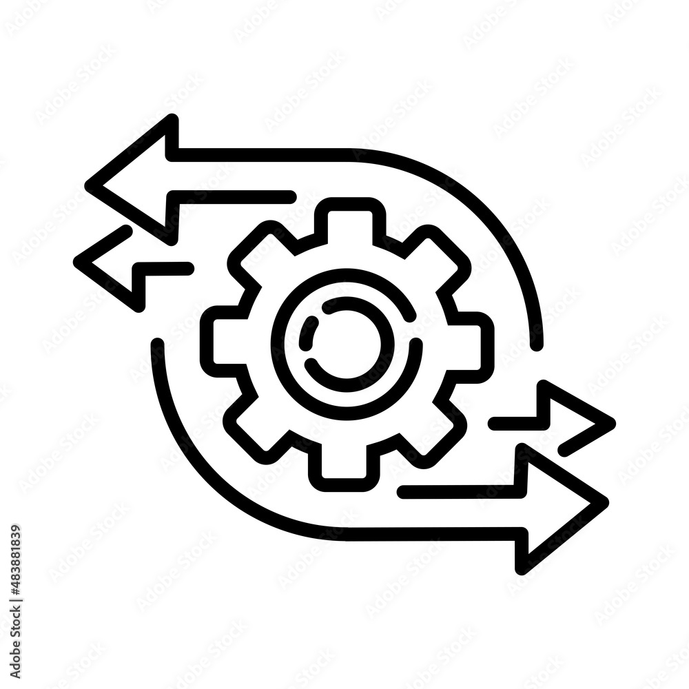 Poster operations line icon design. process icon in modern outline style design. vector illustration.