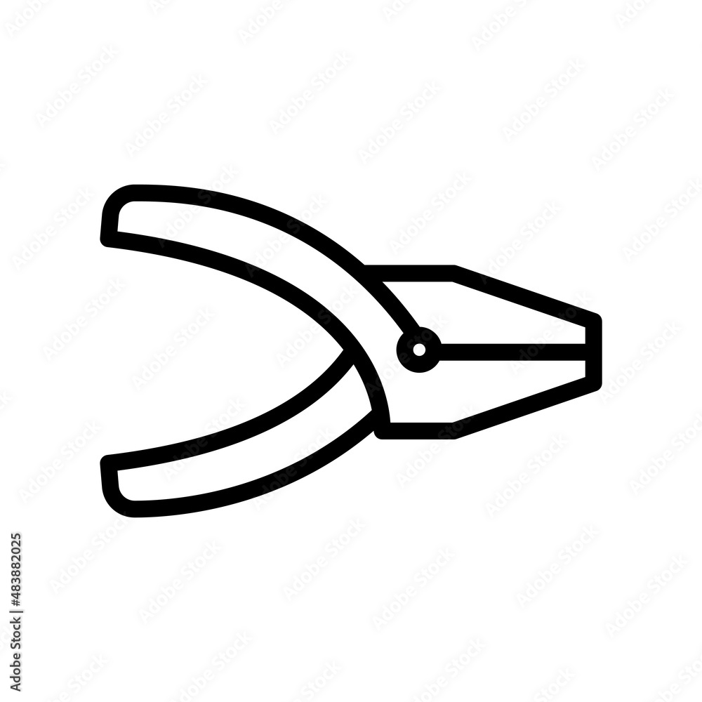 Poster pliers line icon. simple design editable. design template vector